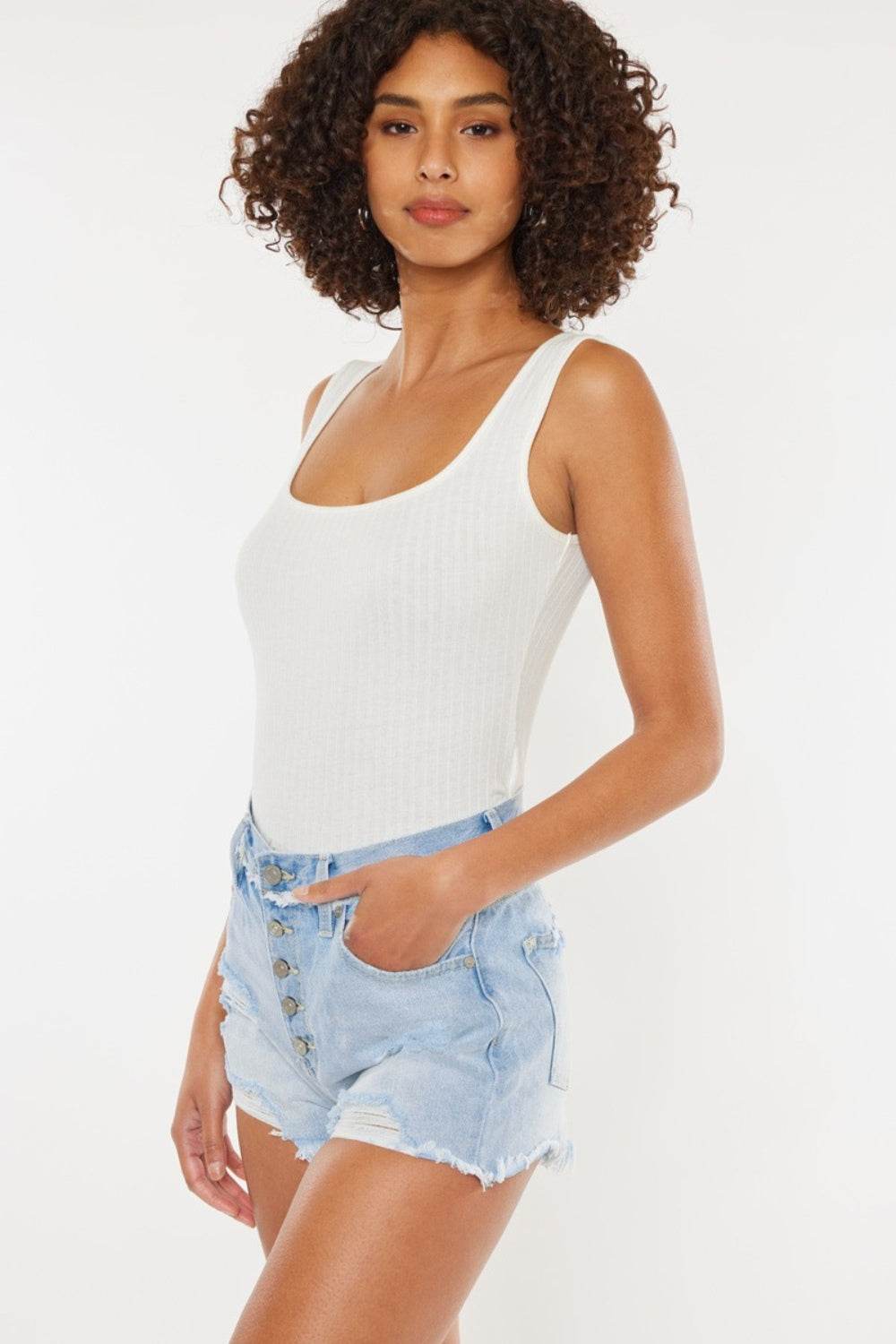 Kancan Distressed Button Fly Denim Shorts - Shop Style & More | Fresh Looks, Everyday Deals & Free Shipping