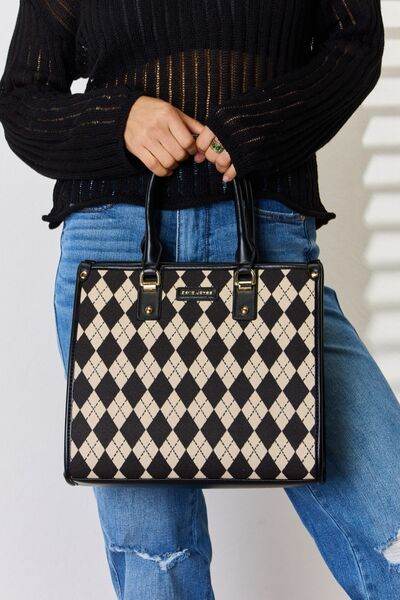 David Jones Argyle Pattern PU Leather Handbag - Shop Style & More | Fresh Looks, Everyday Deals & Free Shipping