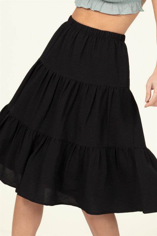 Call It a Day Tiered Midi Skirt - Shop Style & More | Fresh Looks, Everyday Deals & Free Shipping