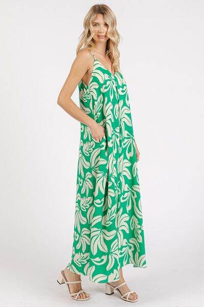 Mittoshop Printed V-Neck Maxi Cami Dress with Pockets - Shop Style & More | Fresh Looks, Everyday Deals & Free Shipping