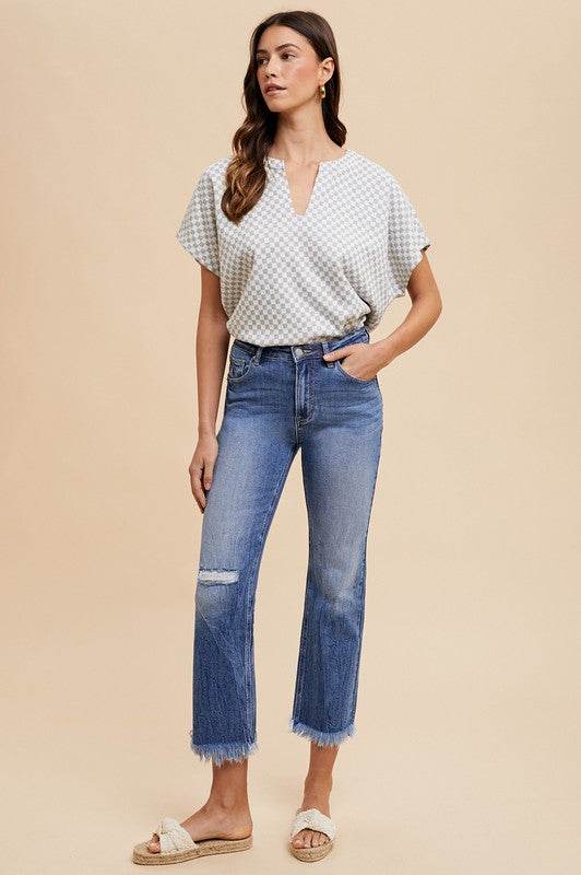 Annie Wear Distressed Raw Hem Straight Leg Cropped Jeans - Shop Style & More | Fresh Looks, Everyday Deals & Free Shipping
