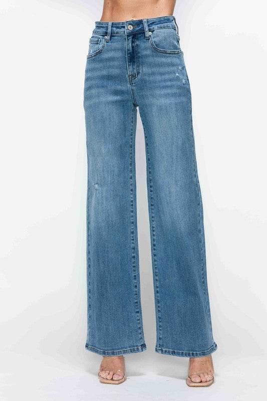 bytos Full Size High Rise Wide Leg Jeans with Pockets - Shop Style & More | Fresh Looks, Everyday Deals & Free Shipping
