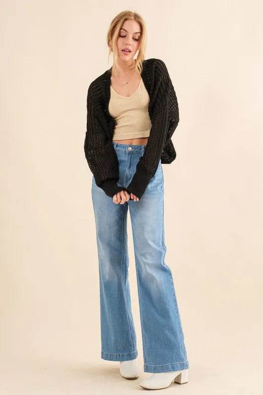 And The Why Fishnet Knitting Bolero Cardigan - Shop Style & More | Fresh Looks, Everyday Deals & Free Shipping