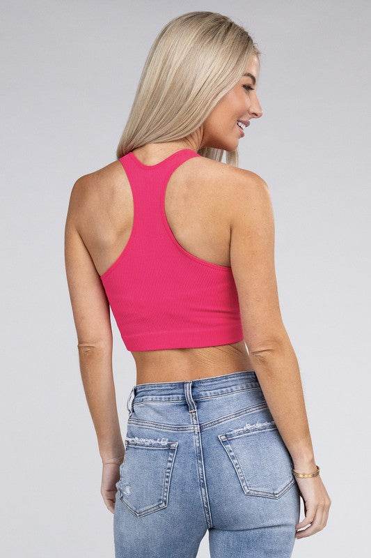 Ribbed Cropped Racerback Tank Top - Shop Style & More | Fresh Looks, Everyday Deals & Free Shipping