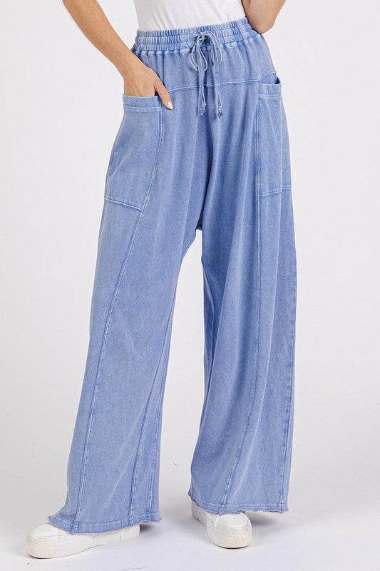 Mittoshop Mineral Wash Elastic Waist Baarrel Leg Baggy Pants - Shop Style & More | Fresh Looks, Everyday Deals & Free Shipping