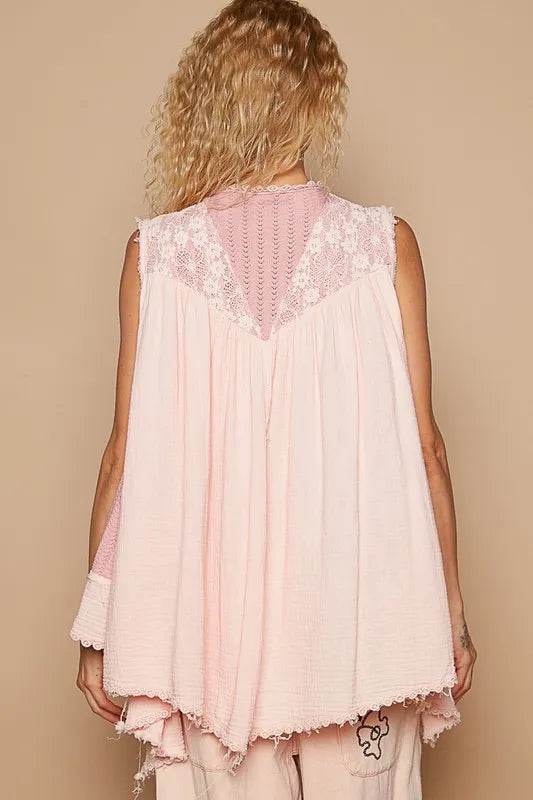 POL Embroidered Pearls Open Front Sleeveless Cardigan - Shop Style & More | Fresh Looks, Everyday Deals & Free Shipping