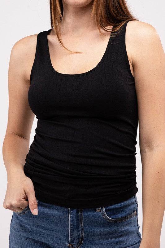 Front & Back 2-Way V-Neck Seamless Tank - Shop Style & More | Fresh Looks, Everyday Deals & Free Shipping