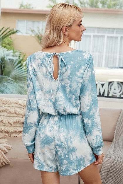 Tie Dye Round Neck Drawstring Romper - Shop Style & More | Fresh Looks, Everyday Deals & Free Shipping