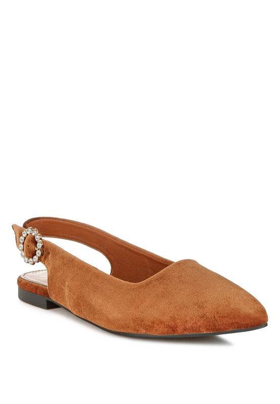 Dolan Velvet Slingback Flat Sandals - Shop Style & More | Fresh Looks, Everyday Deals & Free Shipping