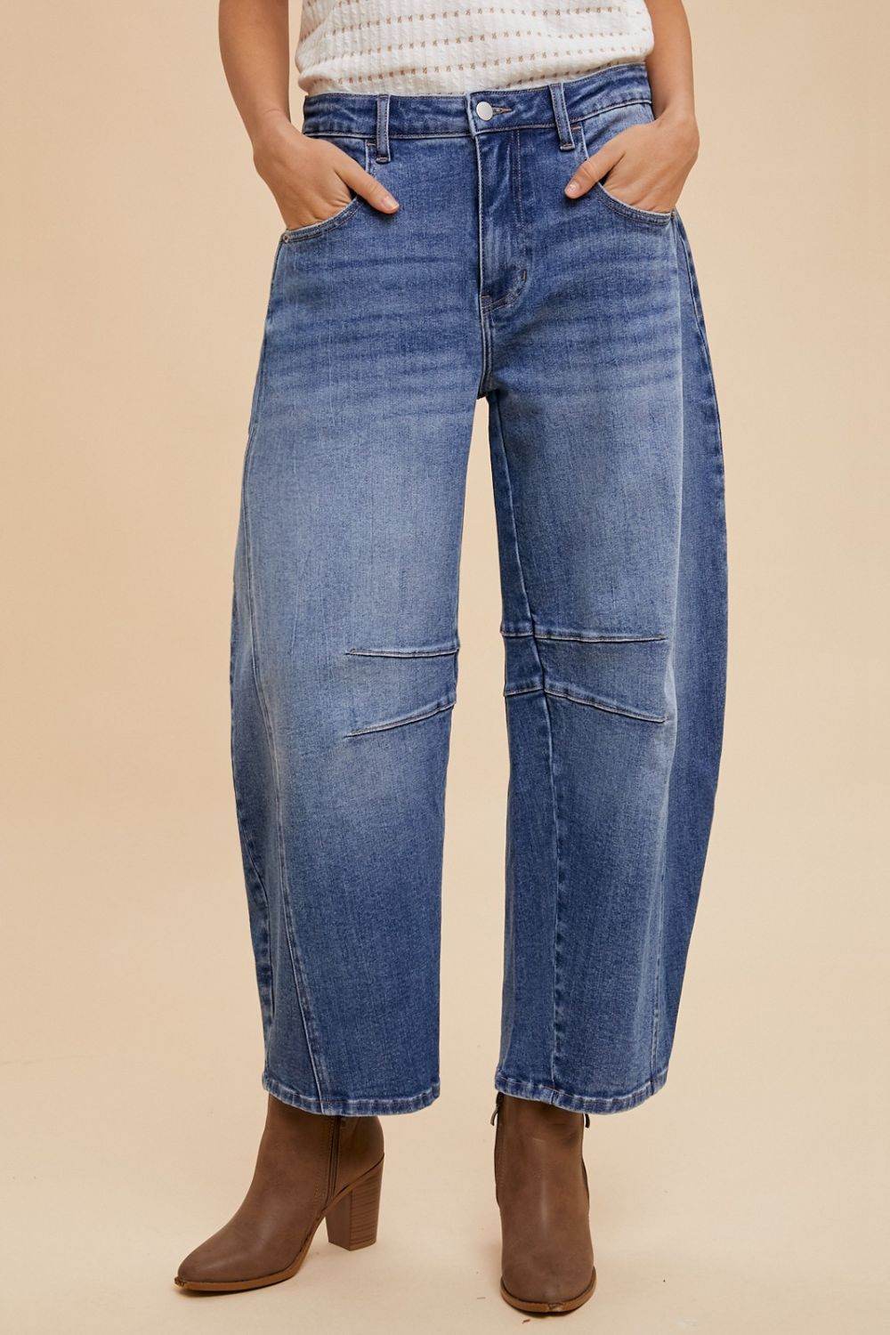 Annie Wear Mid Rise Barrel Leg Jeans with Pockets - Shop Style & More | Fresh Looks, Everyday Deals & Free Shipping