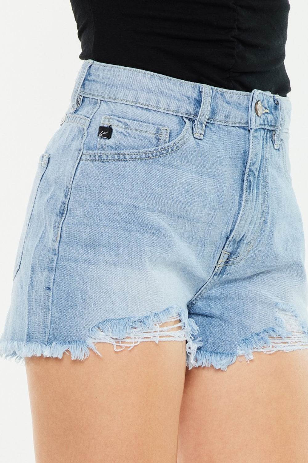 Kancan Raw Hem Distressed High Waist Denim Shorts - Shop Style & More | Fresh Looks, Everyday Deals & Free Shipping