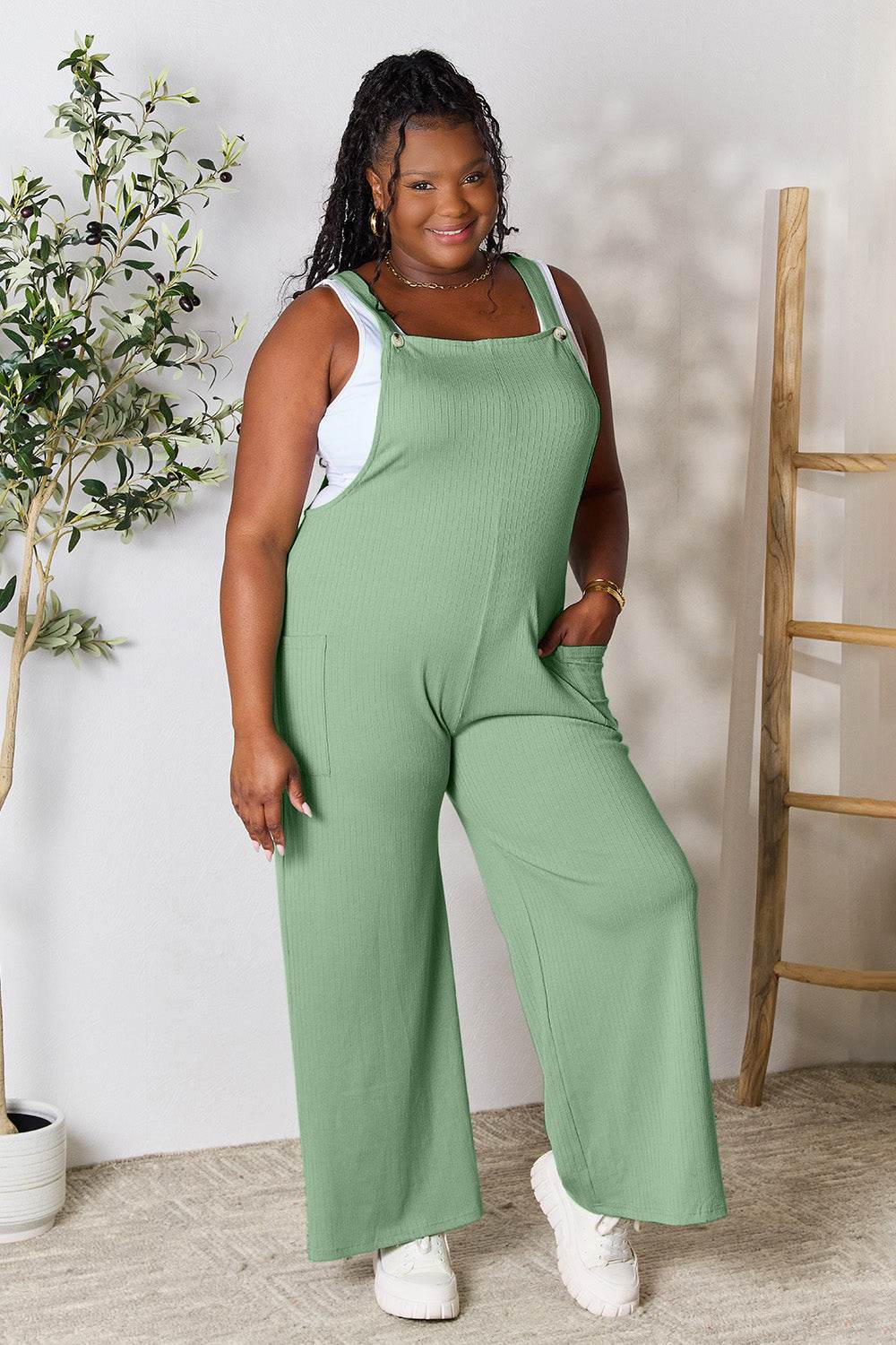 Double Take Full Size Wide Strap Overall with Pockets - Shop Style & More | Fresh Looks, Everyday Deals & Free Shipping