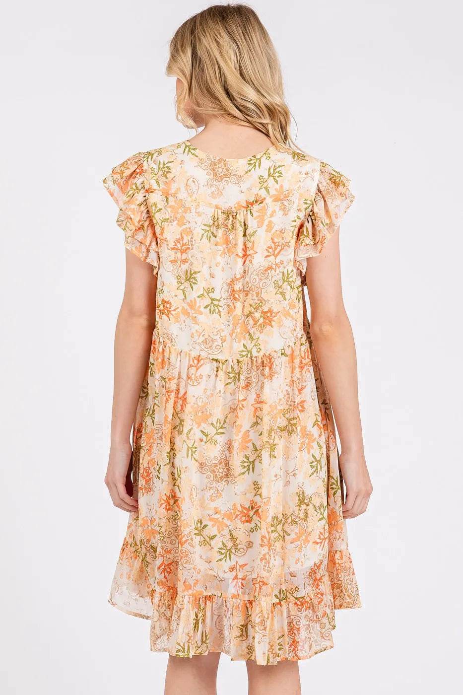 Mittoshop Floral Chiffon Ruffle Short Sleeve Mini Dress - Shop Style & More | Fresh Looks, Everyday Deals & Free Shipping