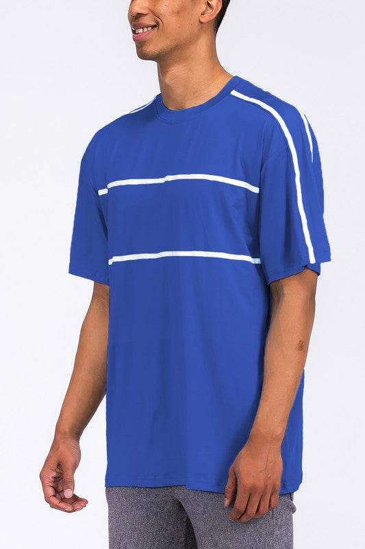 ROUND NECK TAPE STRIPE TSHIRT - Shop Style & More | Fresh Looks, Everyday Deals & Free Shipping