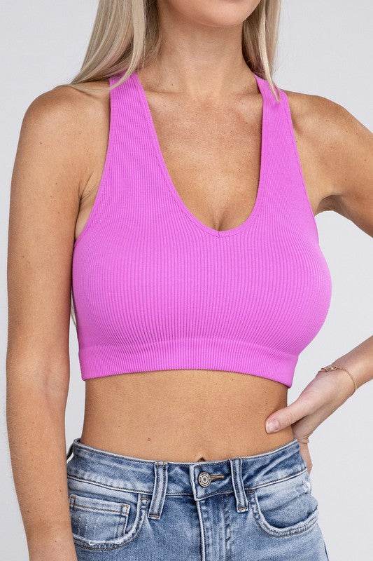 Ribbed Cropped Racerback Tank Top - Shop Style & More | Fresh Looks, Everyday Deals & Free Shipping