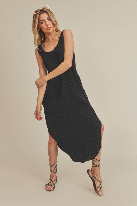 Aemi + Co Round Neck Midi Tank Dress with Pockets - Shop Style & More | Fresh Looks, Everyday Deals & Free Shipping