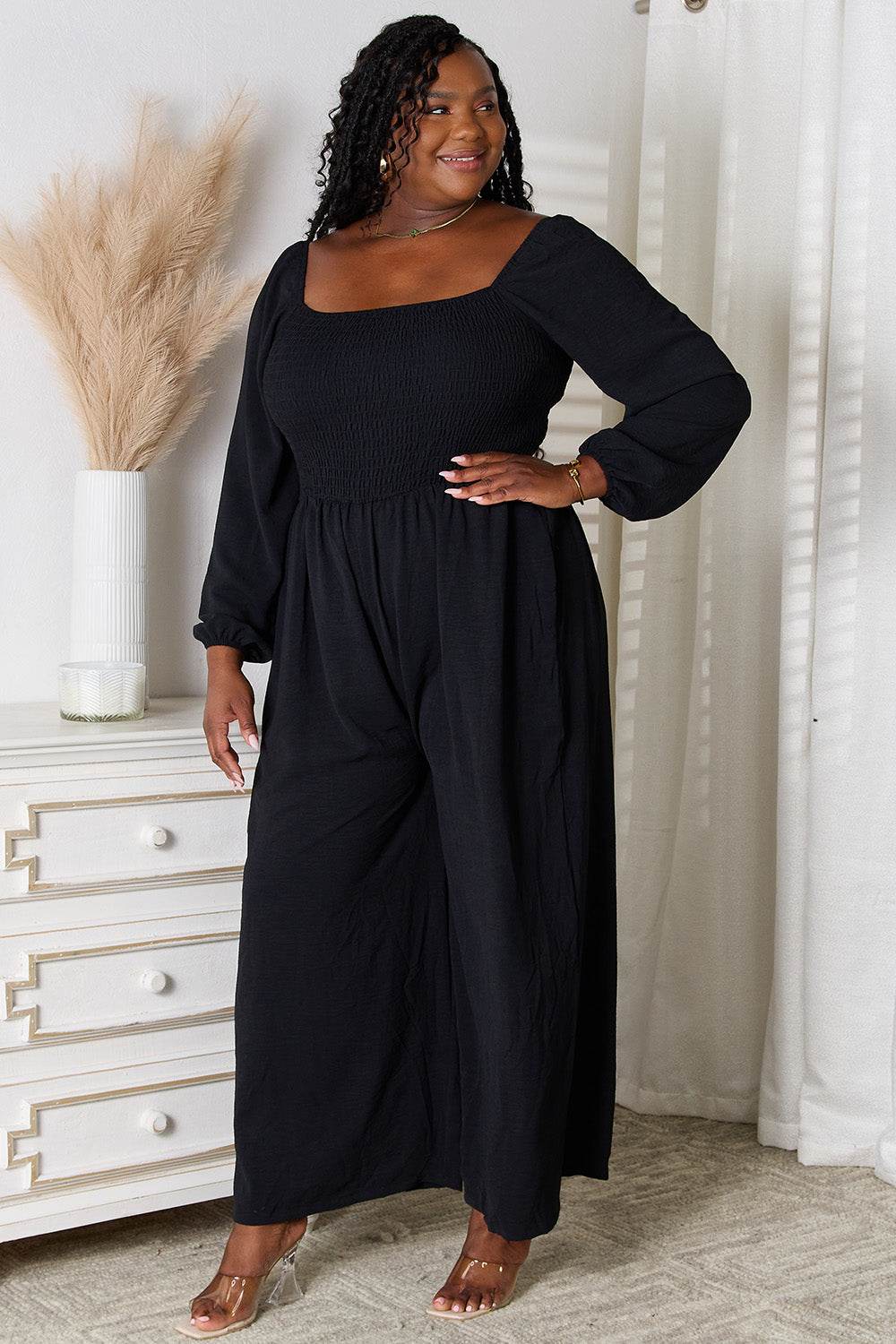 Double Take Square Neck Jumpsuit with Pockets - Shop Style & More | Fresh Looks, Everyday Deals & Free Shipping