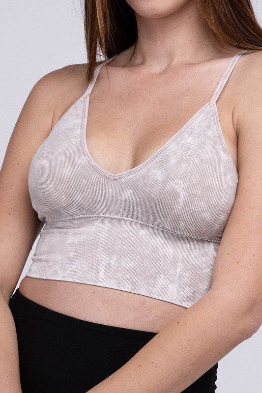 Washed Ribbed Bra Padded Tank Top - Shop Style & More | Fresh Looks, Everyday Deals & Free Shipping