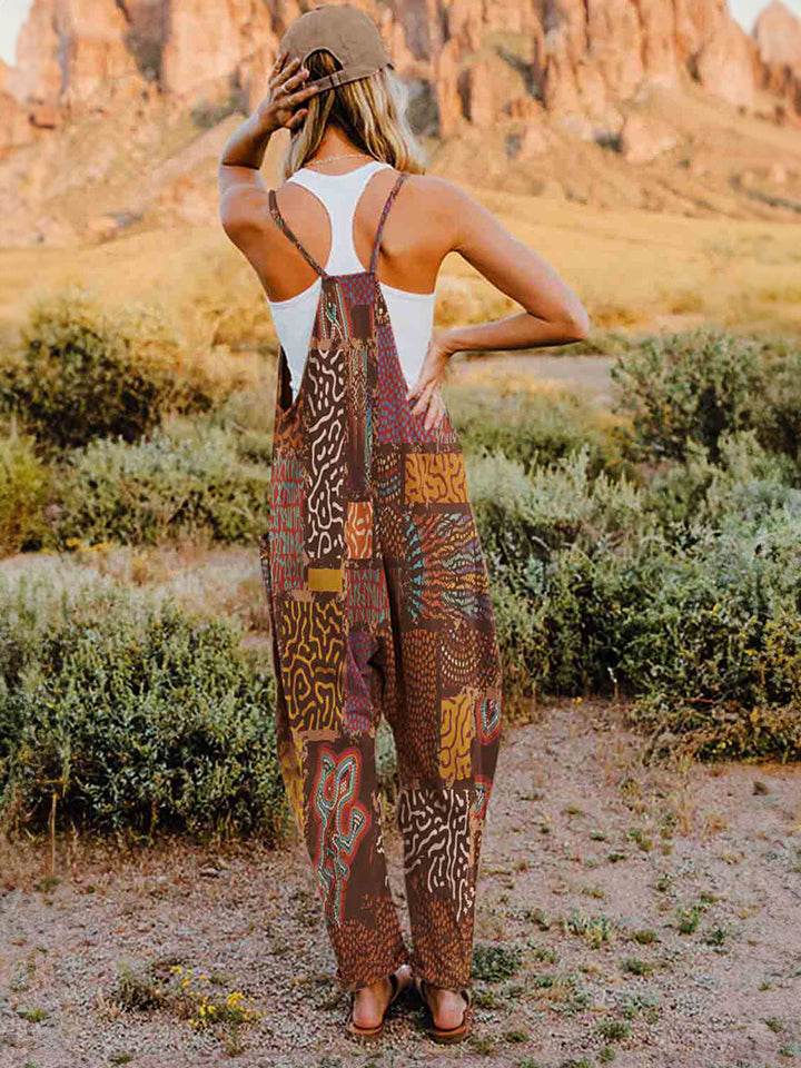 Double Take Full Size Printed V-Neck Sleeveless Jumpsuit - Shop Style & More | Fresh Looks, Everyday Deals & Free Shipping