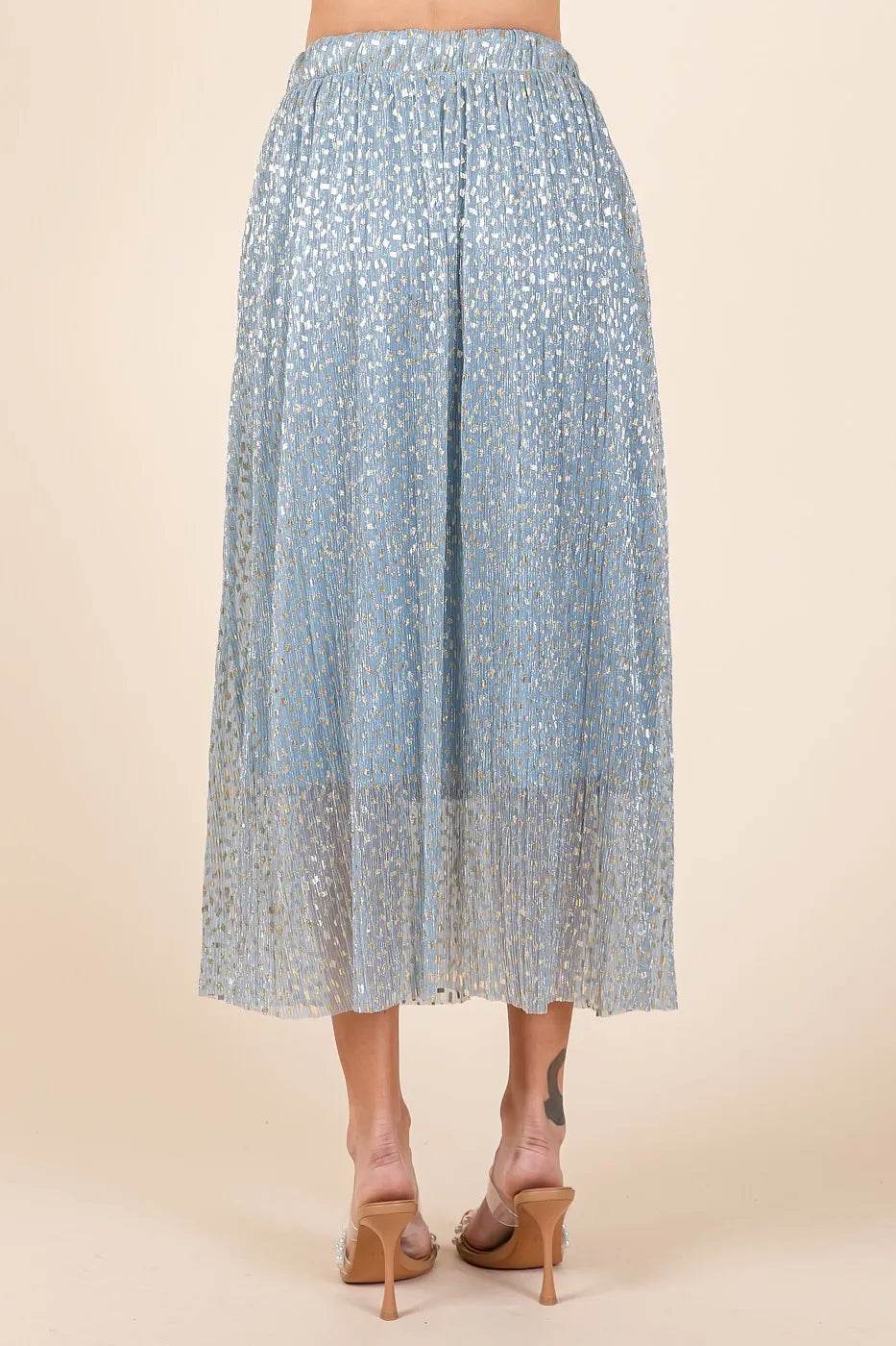 Mittoshop Metallic Glitter Speckle Print Elastic Midi Skirt - Shop Style & More | Fresh Looks, Everyday Deals & Free Shipping