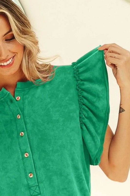 BiBi Mineral Washed Terry Top - Shop Style & More | Fresh Looks, Everyday Deals & Free Shipping