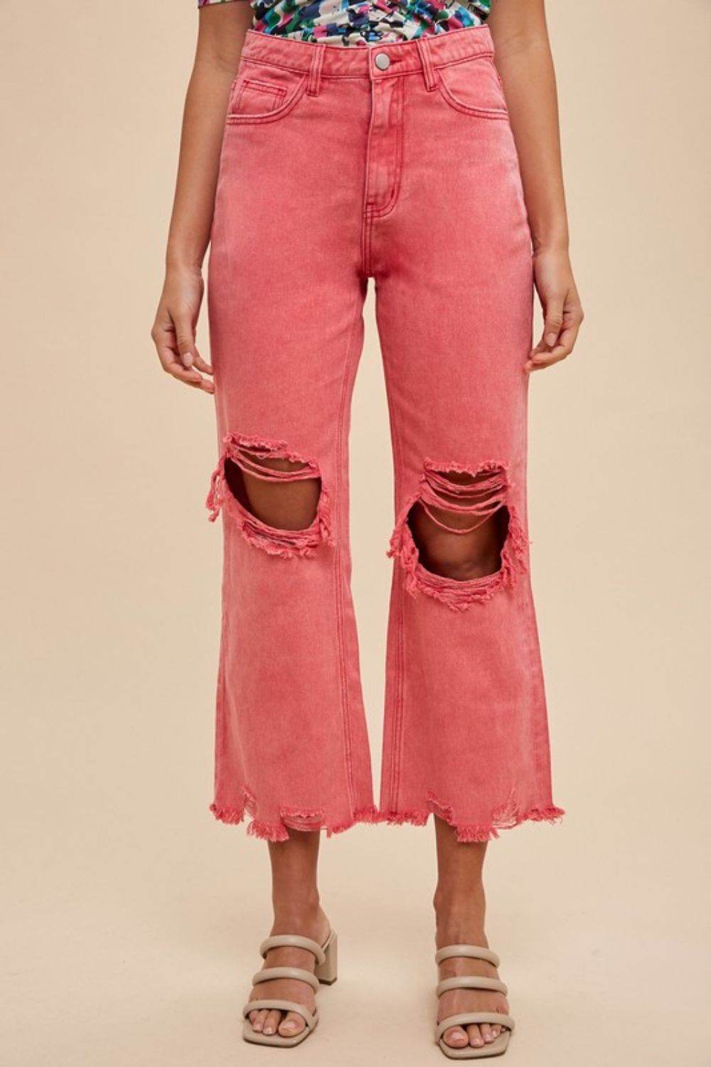 Annie Wear Distressed Raw Hem Jeans - Shop Style & More | Fresh Looks, Everyday Deals & Free Shipping