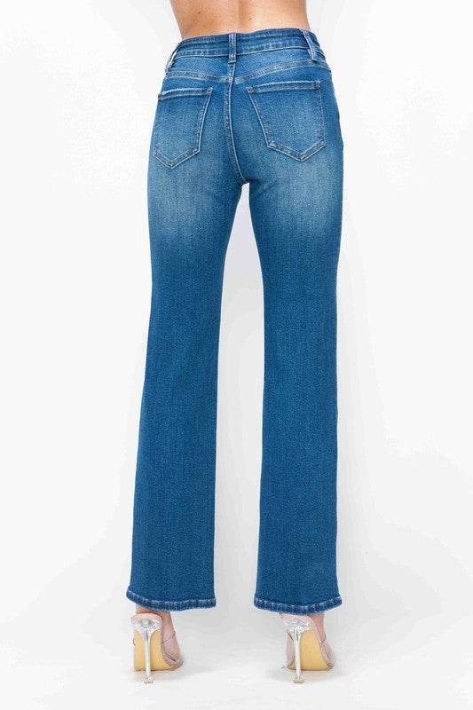 bytos Full Size Cat's Whiskers High Rise Straight Jeans - Shop Style & More | Fresh Looks, Everyday Deals & Free Shipping