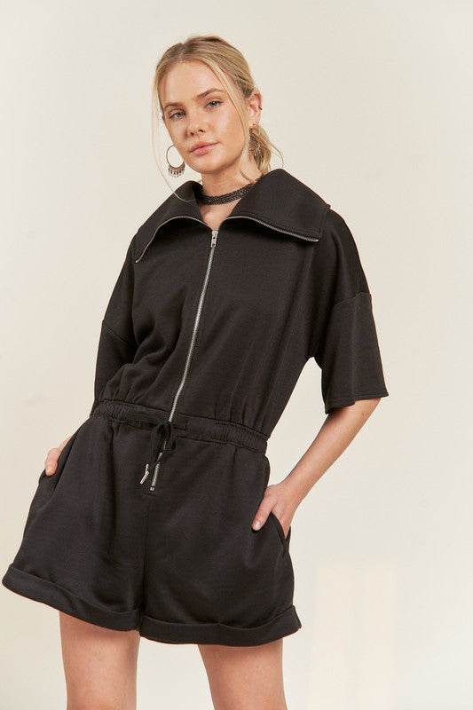 TERRY ZIP FRONT ROMPER - Shop Style & More | Fresh Looks, Everyday Deals & Free Shipping