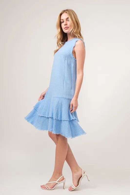 And The Why Washed Fringe Detail Tiered Dress - Shop Style & More | Fresh Looks, Everyday Deals & Free Shipping