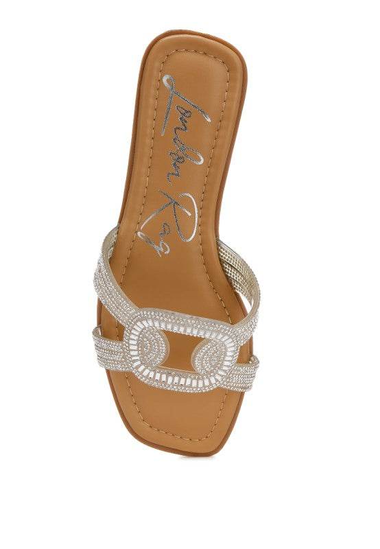 Minople Rhinestones Embellished Flat Sandals - Shop Style & More | Fresh Looks, Everyday Deals & Free Shipping