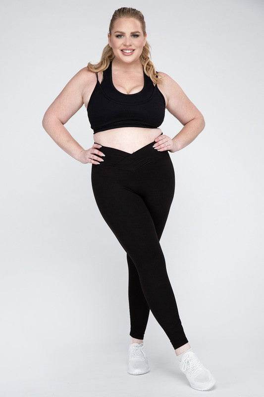 Plus Size V Waist Full Length Leggings - Shop Style & More | Fresh Looks, Everyday Deals & Free Shipping