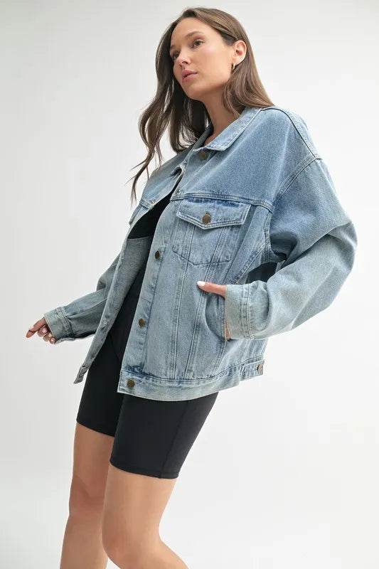 MONO B Boxy-Cut Denim Jacket - Shop Style & More | Fresh Looks, Everyday Deals & Free Shipping