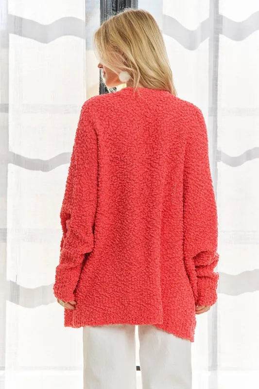 ADORA Popcorn Knit Open Front Long Sleeve Cardigan - Shop Style & More | Fresh Looks, Everyday Deals & Free Shipping
