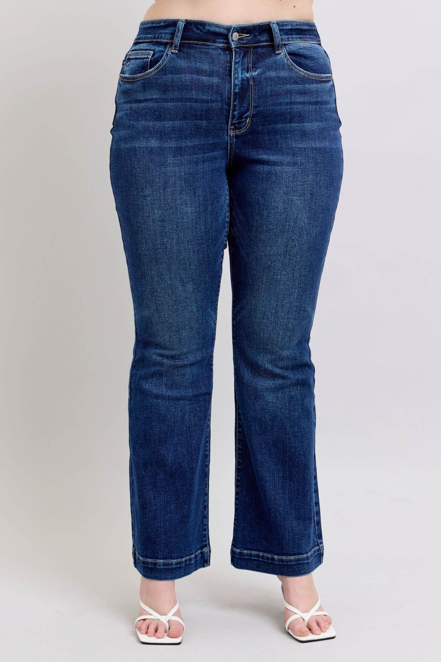 Judy Blue Full Size High Rise Flare Jeans with Pockets Plus Size - Shop Style & More | Fresh Looks, Everyday Deals & Free Shipping