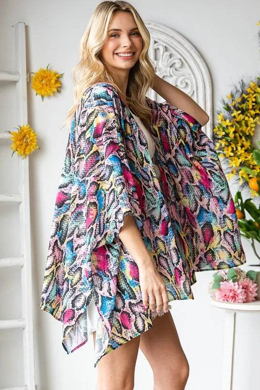 Heimish Full Size Multi Color Snake Open Cardigan Plus Size - Shop Style & More | Fresh Looks, Everyday Deals & Free Shipping