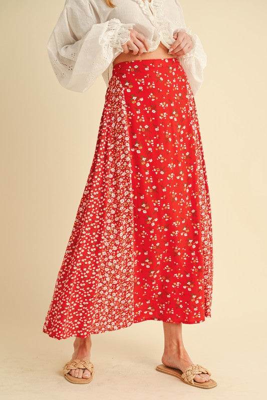 Aemi + Co Floral Elastic Waist Maxi Skirt - Shop Style & More | Fresh Looks, Everyday Deals & Free Shipping