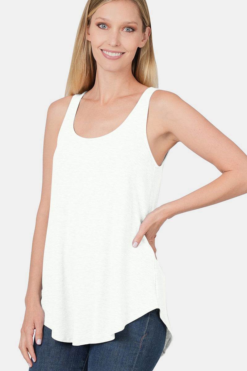 Zenana Round Neck Curved Hem Tank - Shop Style & More | Fresh Looks, Everyday Deals & Free Shipping