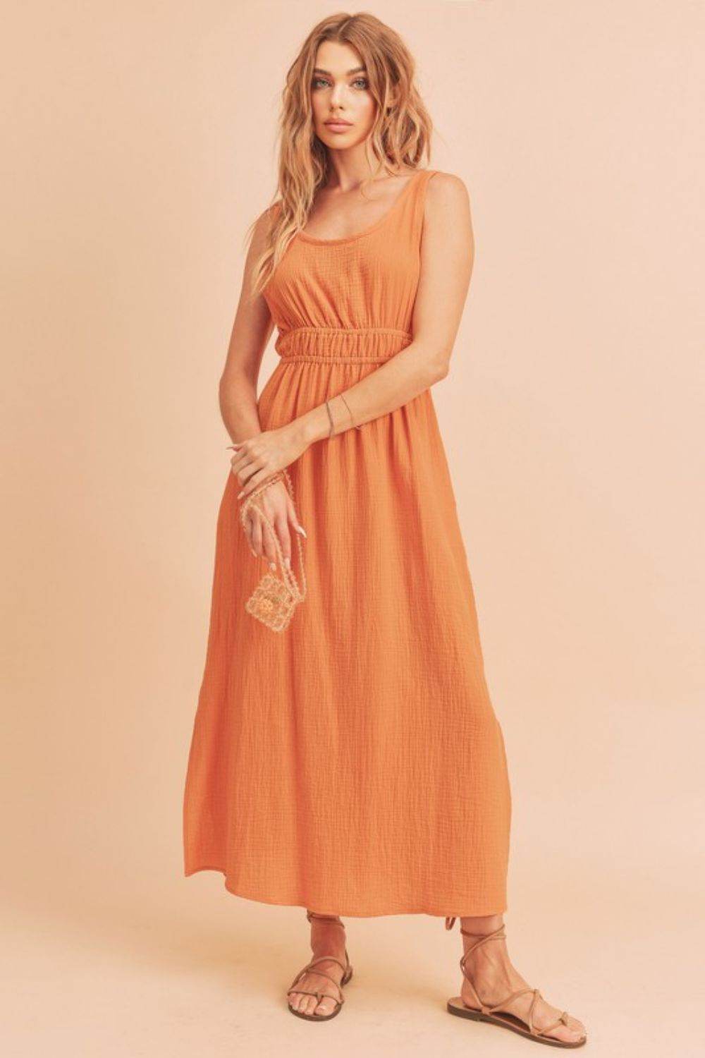 Aemi + Co Side Slit Round Neck Sleeveless Tank Dress - Shop Style & More | Fresh Looks, Everyday Deals & Free Shipping
