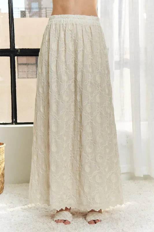 ADORA Elastic Waist Applique Maxi Skirt - Shop Style & More | Fresh Looks, Everyday Deals & Free Shipping