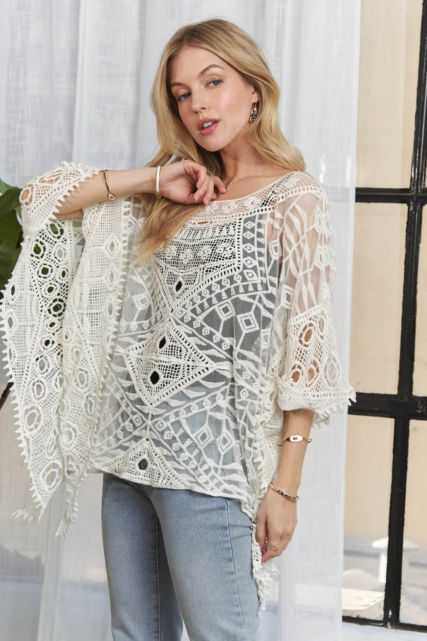 ADORA Boat Neck Crochet Lace Cover Up - Shop Style & More | Fresh Looks, Everyday Deals & Free Shipping