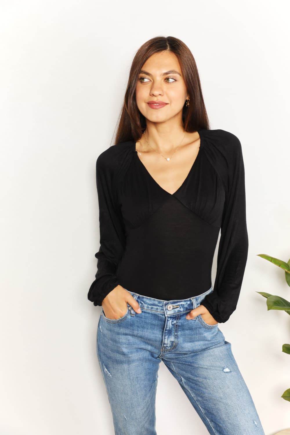 Culture Code Full Size V- Neck Bodysuit - Shop Style & More | Fresh Looks, Everyday Deals & Free Shipping