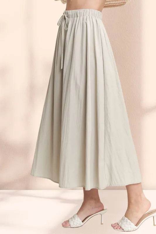 ADORA Drawstring Waist Crinkle Maxi Skirt - Shop Style & More | Fresh Looks, Everyday Deals & Free Shipping