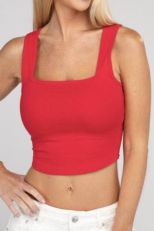 Cotton Square Neck Cropped Cami Top - Shop Style & More | Fresh Looks, Everyday Deals & Free Shipping