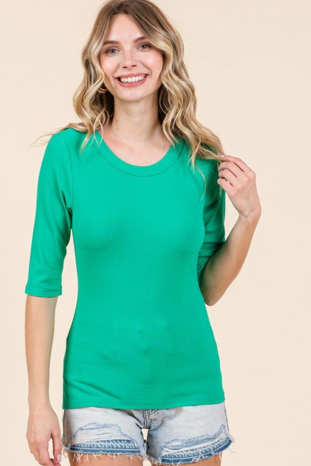 Mittoshop Round Neck Half Sleeve T-Shirt - Shop Style & More | Fresh Looks, Everyday Deals & Free Shipping