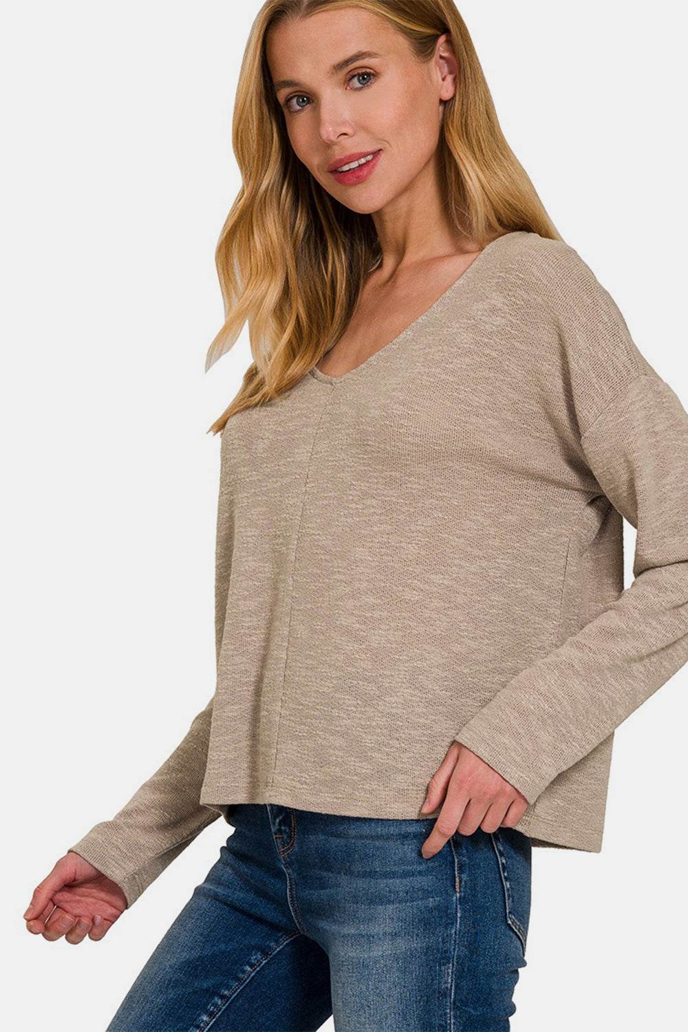 Zenana Dropped Shoulder Long Sleeve T-Shirt - Shop Style & More | Fresh Looks, Everyday Deals & Free Shipping
