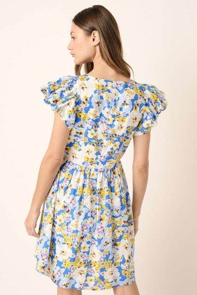 Mittoshop Floral V-Neck Cap Sleeve Mini Dress - Shop Style & More | Fresh Looks, Everyday Deals & Free Shipping