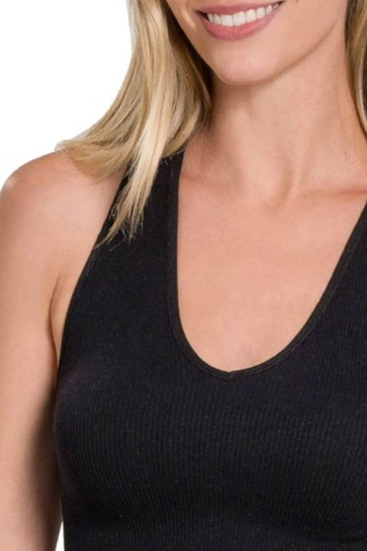 Zenana Seamless Ribbed Cropped Racerback Tank Top - Shop Style & More | Fresh Looks, Everyday Deals & Free Shipping