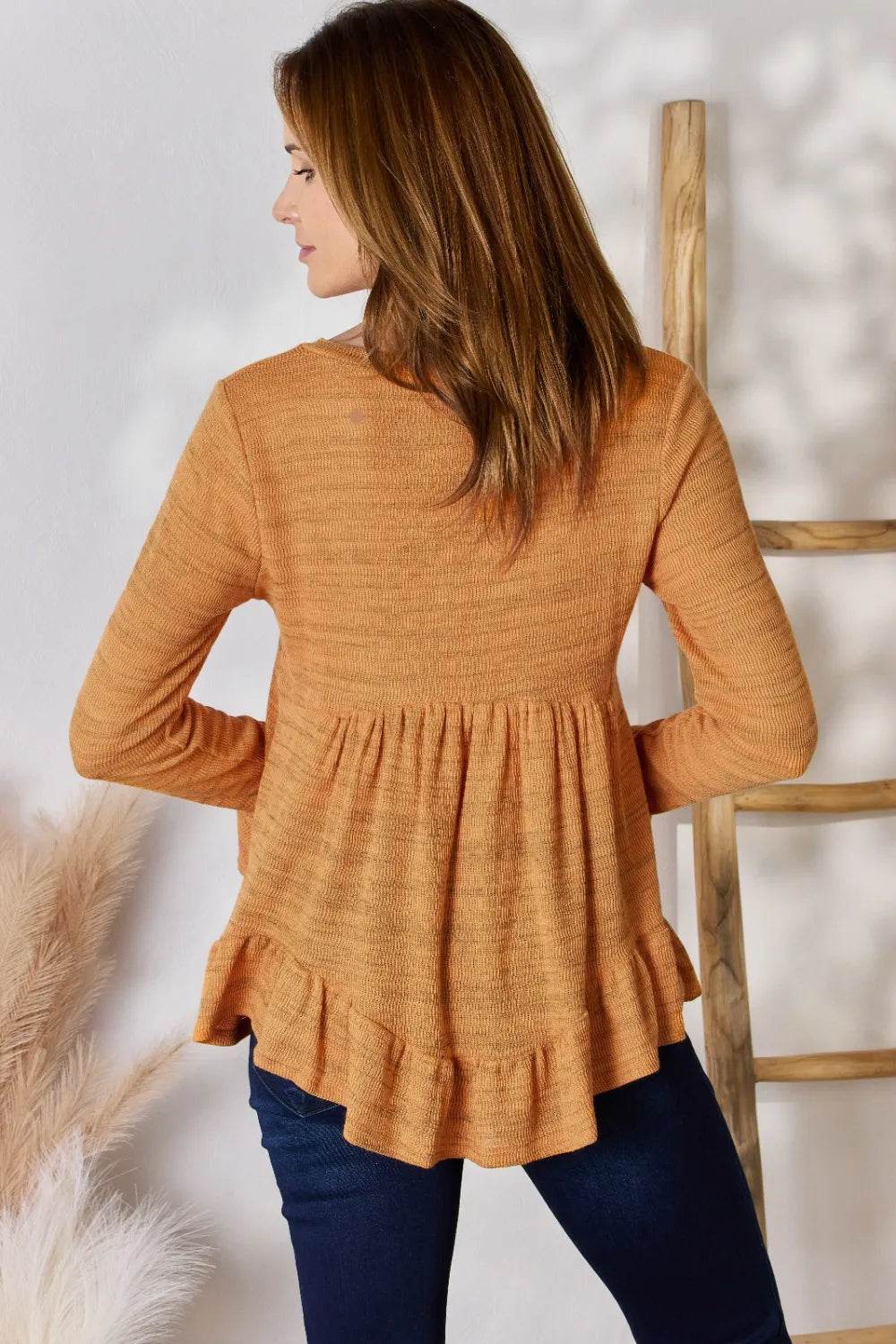 Hailey & Co Full Size V-Neck Flounce Sleeve Blouse - Shop Style & More | Fresh Looks, Everyday Deals & Free Shipping