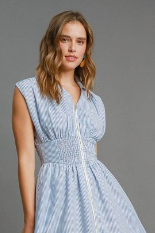 Umgee Full Size Striped Midi Dress with Smocked Waist Plus Size - Shop Style & More | Fresh Looks, Everyday Deals & Free Shipping