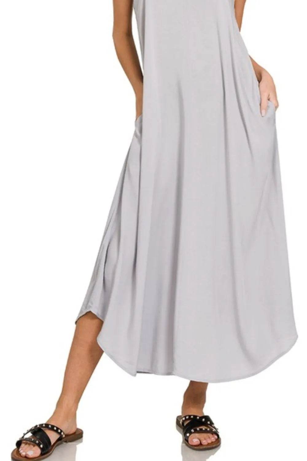 Zenana Woven Arc Hem Cami Dress With Flowy Pockets - Shop Style & More | Fresh Looks, Everyday Deals & Free Shipping
